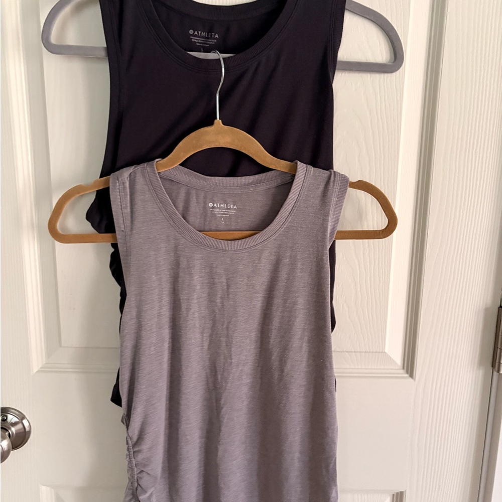 2 Athleta Women’s Sleeveless Tank Tops - Gray and Black